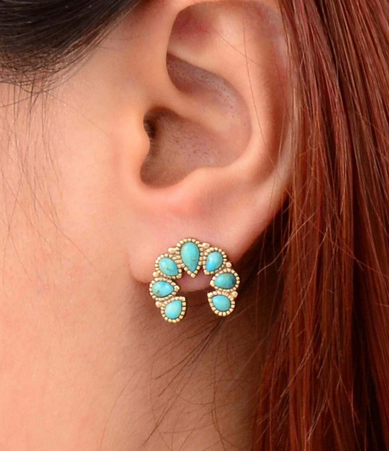 Southern Living x Barse Desert Icon Turquoise Stud Drop Earrings