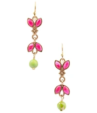 Southern Living x Barse Fuchsia Magnesite Wild Garden Linear Earrings