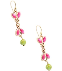 Southern Living x Barse Fuchsia Magnesite Wild Garden Linear Earrings