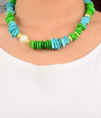 Southern Living x Barse Genuine Stone Fern Collar Necklace