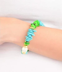 Southern Living x Barse Genuine Stone Fern Stretch Bracelet