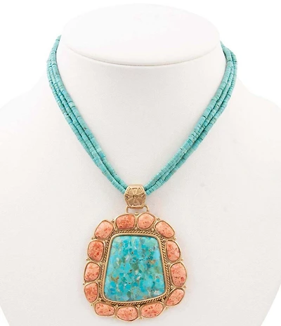 Southern Living x Barse Genuine Stone Horizon Pendant Statement Necklace