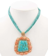 Southern Living x Barse Genuine Stone Horizon Pendant Statement Necklace