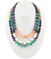 Southern Living x Barse Genuine Stone Radiance Beaded Short Multi-Strand Necklace