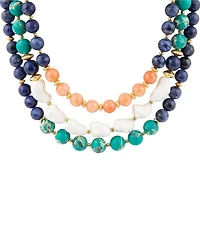 Southern Living x Barse Genuine Stone Radiance Beaded Short Multi-Strand Necklace