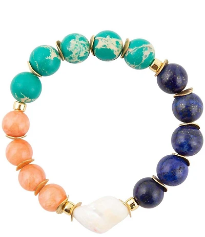 Southern Living x Barse Genuine Stone Radiance Beaded Stretch Bracelet