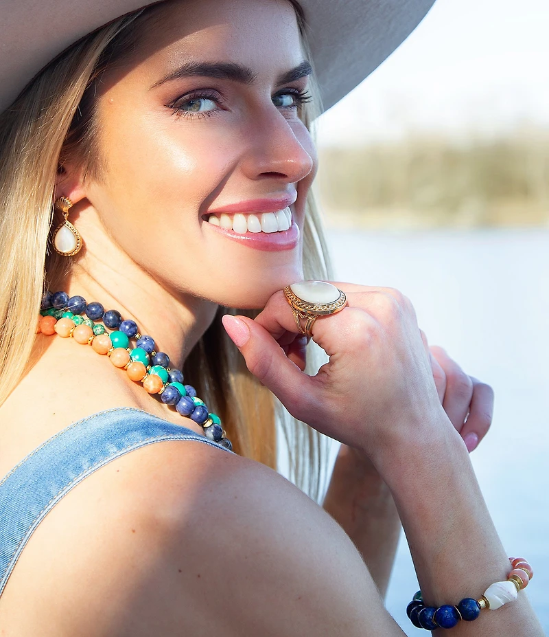 Southern Living x Barse Genuine Stone Radiance Beaded Stretch Bracelet