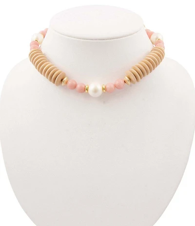 Southern Living x Barse Genuine Stone Rosy Sands Collar Necklace