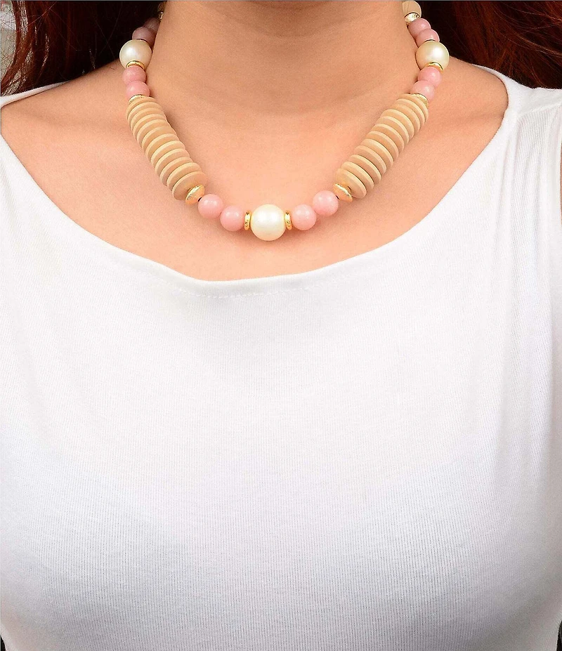 Southern Living x Barse Genuine Stone Rosy Sands Collar Necklace