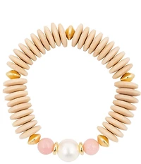 Southern Living x Barse Genuine Stone Rosy Sands Resort Stretch Bracelet