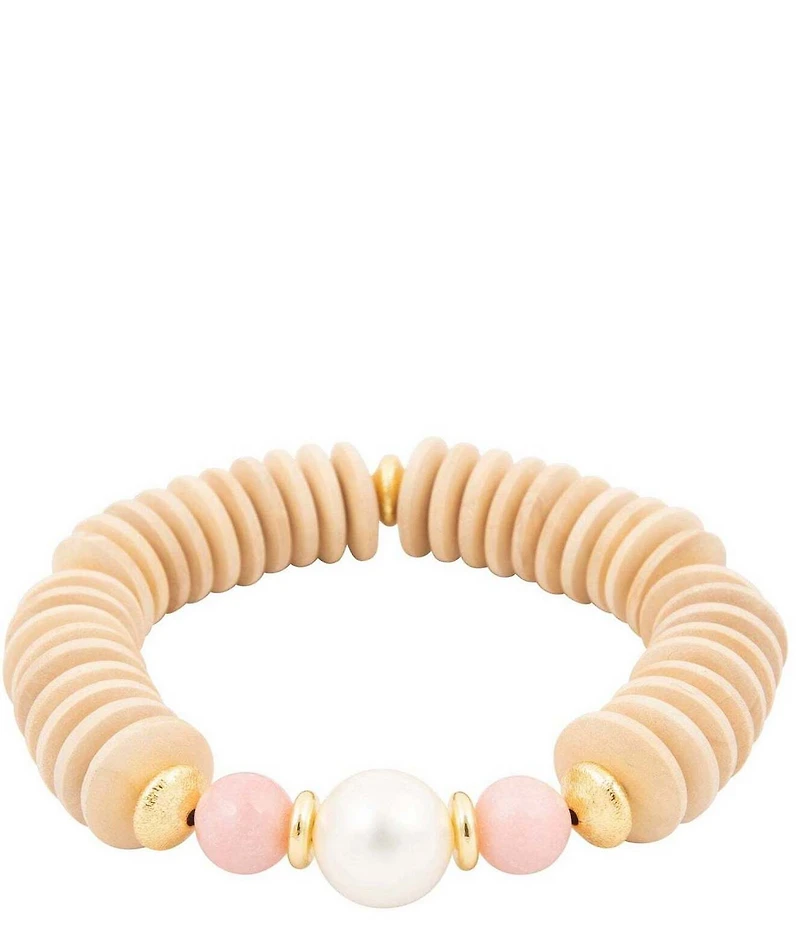 Southern Living x Barse Genuine Stone Rosy Sands Resort Stretch Bracelet