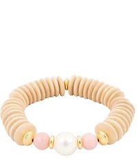 Southern Living x Barse Genuine Stone Rosy Sands Resort Stretch Bracelet