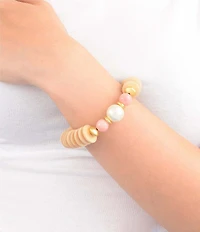 Southern Living x Barse Genuine Stone Rosy Sands Resort Stretch Bracelet