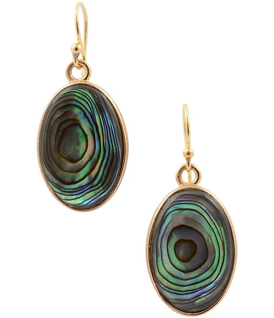 Southern Living x Barse Golden And Abalone Laguna Drop Earrings