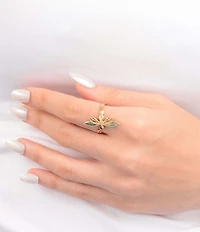 Southern Living x Barse Golden and Abalone Sea Drift Dragonfly Band Ring