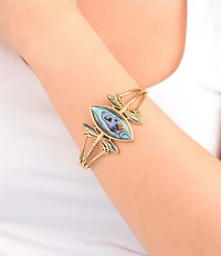 Southern Living x Barse Golden and Abalone Sea Drift Dragonfly Cuff Bracelet