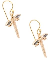 Southern Living x Barse Golden and Abalone Sea Drift Dragonfly Drop Earrings