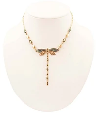 Southern Living x Barse Golden and Abalone Sea Drift Dragonfly Y Necklace