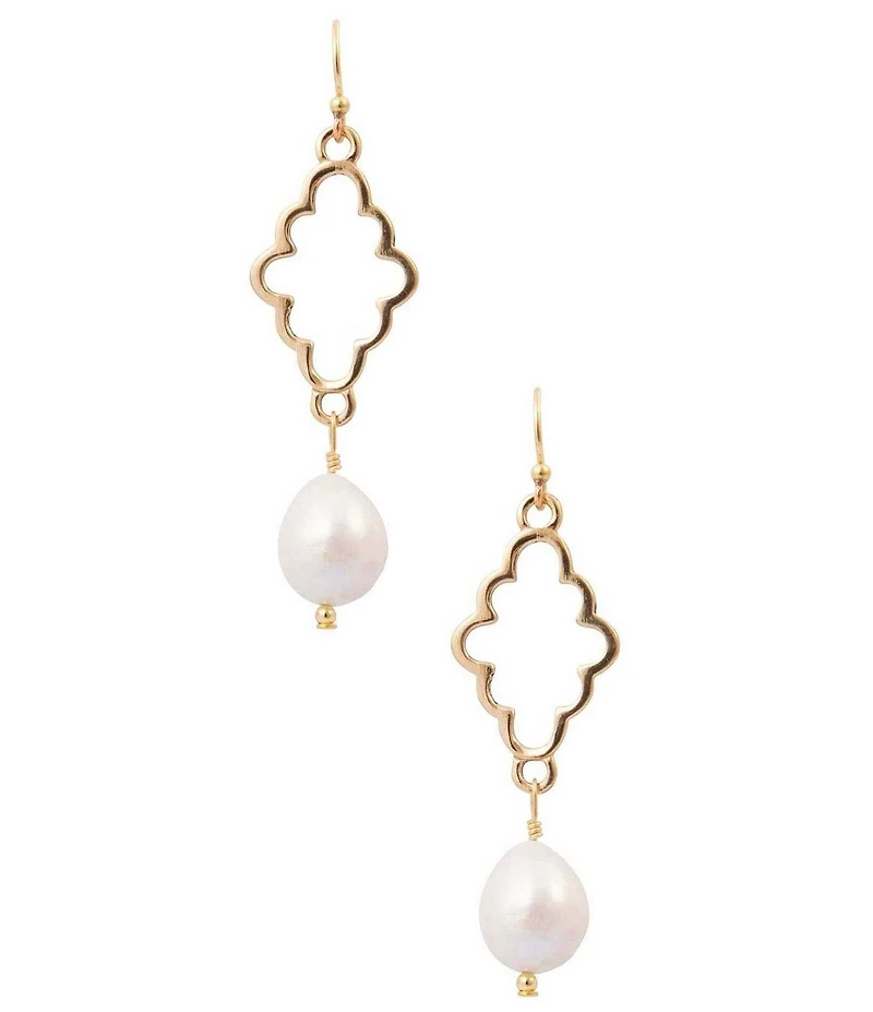 Southern Living x Barse Golden And Freshwater Pearl Seabreeze Drop Earrings
