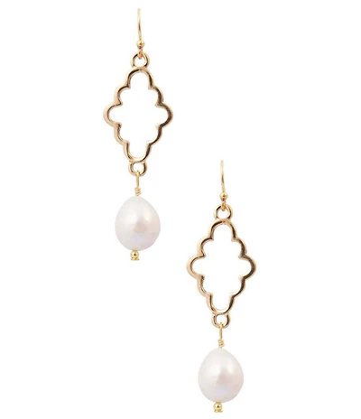 Southern Living x Barse Golden And Freshwater Pearl Seabreeze Drop Earrings