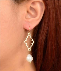 Southern Living x Barse Golden And Freshwater Pearl Seabreeze Drop Earrings
