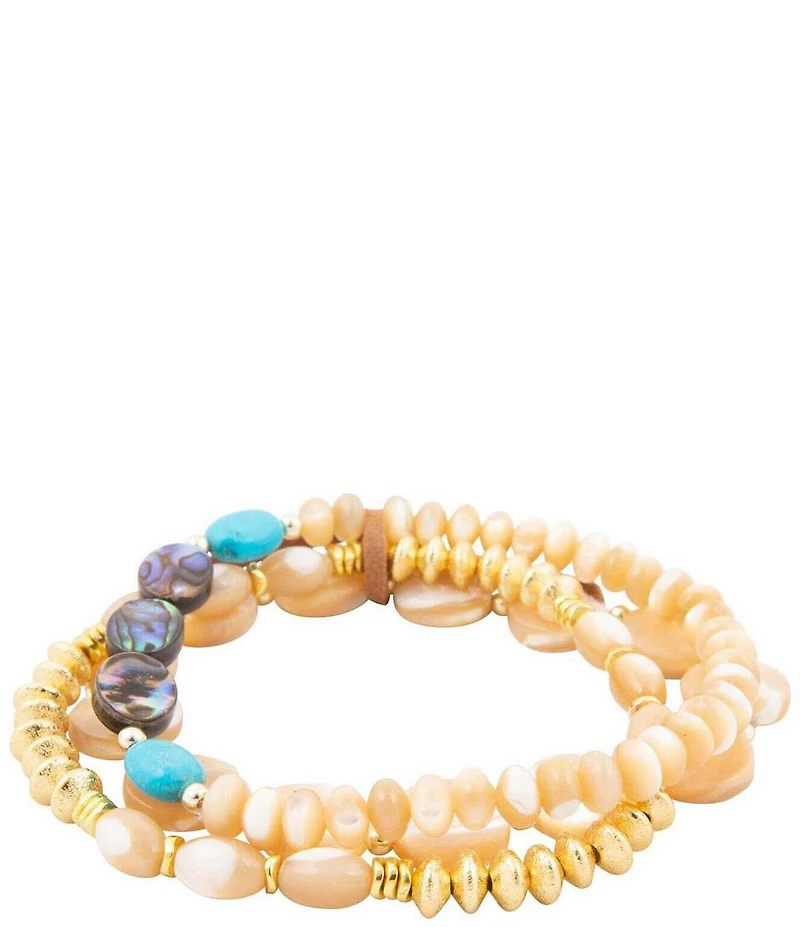 Southern Living x Barse Coastal Gypsy Genuine Stone Stretch Bracelet Set