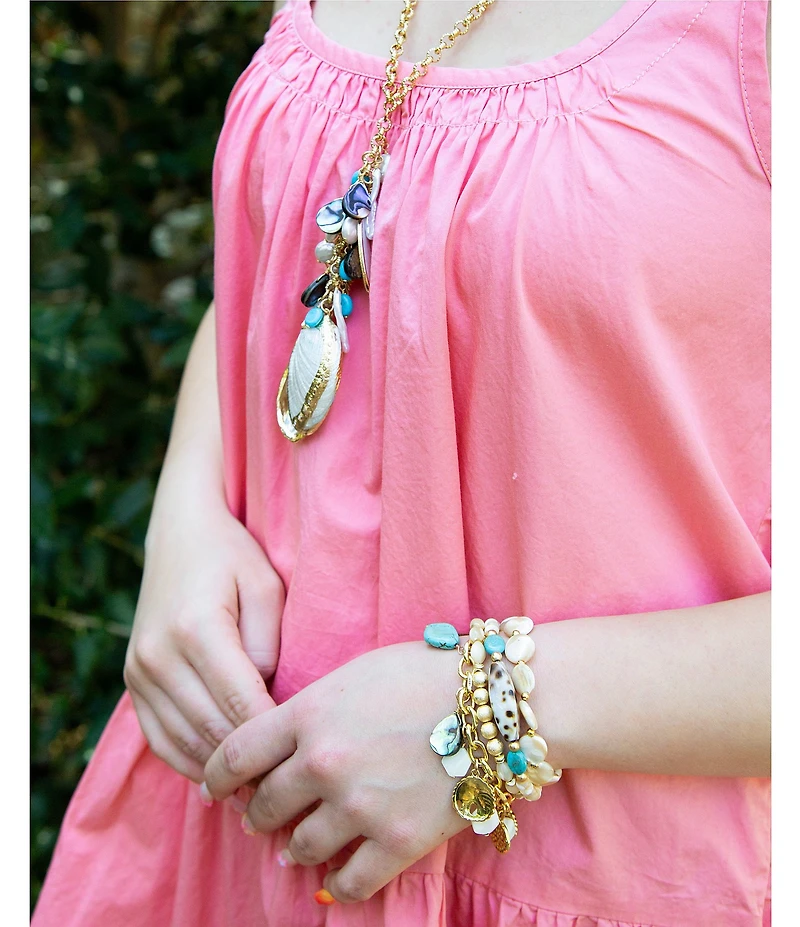 Southern Living x Barse Coastal Gypsy Genuine Stone Stretch Bracelet Set