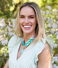 Southern Living x Barse Golden and Genuine Turquoise Tropical Riviera Scarf Statement Necklace
