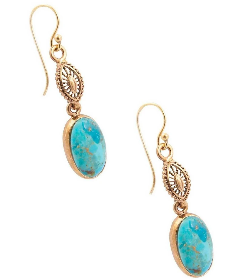 Southern Living x Barse Golden And Lapis Verona Drop Earrings