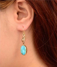 Southern Living x Barse Golden And Lapis Verona Drop Earrings