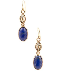 Southern Living x Barse Golden And Lapis Verona Drop Earrings