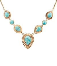 Southern Living x Barse Golden and Turquoise Fluted Collar Necklace