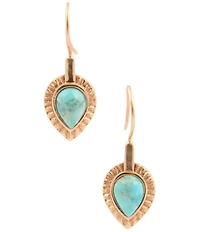 Southern Living x Barse Golden and Turquoise Fluted Drop Earrings