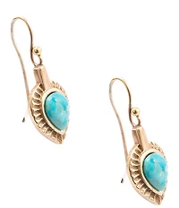 Southern Living x Barse Golden and Turquoise Fluted Drop Earrings