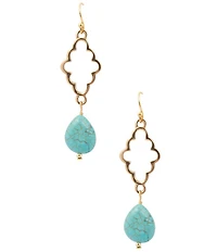 Southern Living x Barse Golden And Turquoise Magnesite Seabreeze Drop Earrings