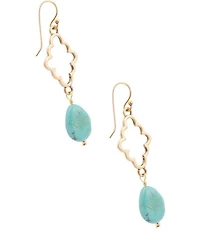 Southern Living x Barse Golden And Turquoise Magnesite Seabreeze Drop Earrings