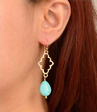 Southern Living x Barse Golden And Turquoise Magnesite Seabreeze Drop Earrings