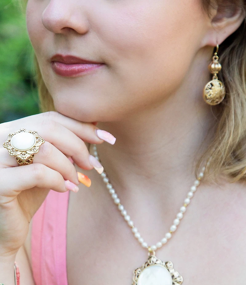 Southern Living x Barse Golden Lauren Drop Earrings