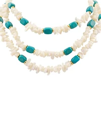 Southern Living x Barse Golden, Mother-Of-Pearl and Magnesite Saltwater Sky Statement Necklace