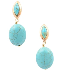 Southern Living x Barse Golden, Turquoise and Magnesite Laguna Drop Earrings