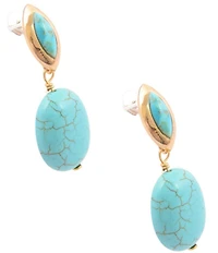 Southern Living x Barse Golden, Turquoise and Magnesite Laguna Drop Earrings