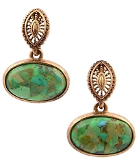 Southern Living x Barse Kaia Golden And Genuine Stone Drop Earrings