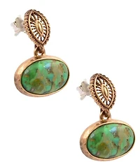 Southern Living x Barse Kaia Golden And Genuine Stone Drop Earrings