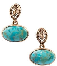 Southern Living x Barse Kaia Golden And Genuine Stone Drop Earrings