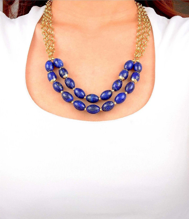 Southern Living x Barse Lapis Blue Meadow Statement Necklace
