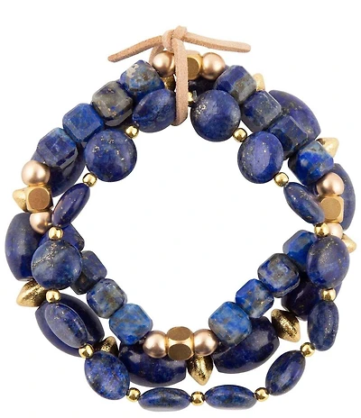 Southern Living x Barse Lapis Blue Meadow Stretch Bracelet Set