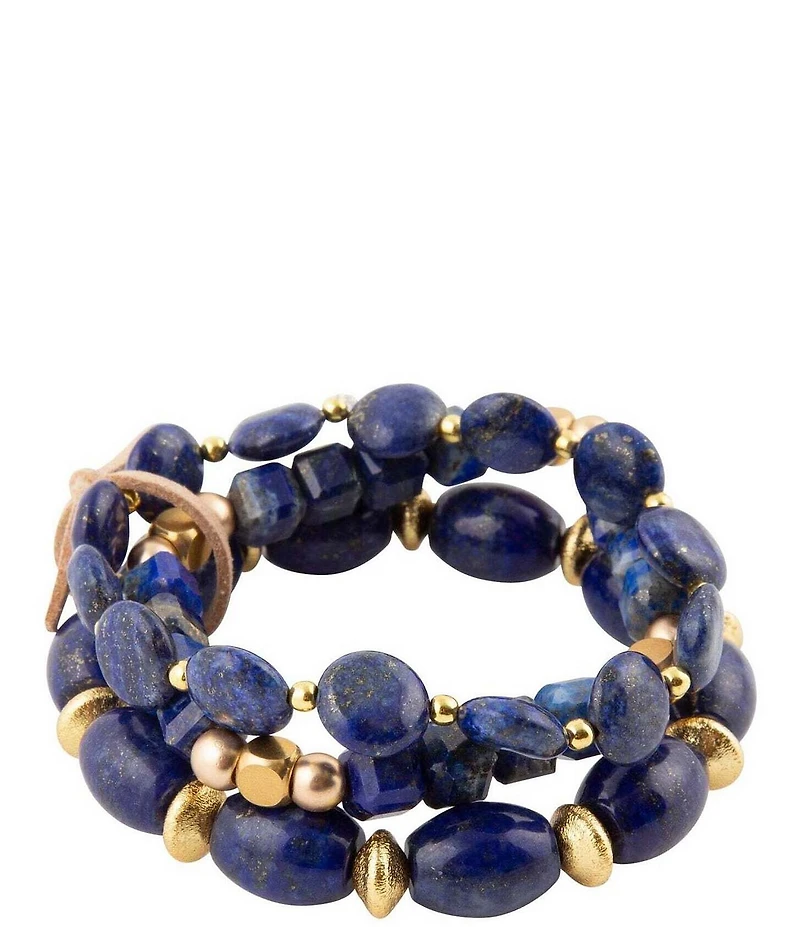 Southern Living x Barse Lapis Blue Meadow Stretch Bracelet Set