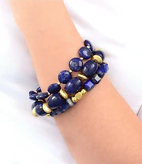 Southern Living x Barse Lapis Blue Meadow Stretch Bracelet Set