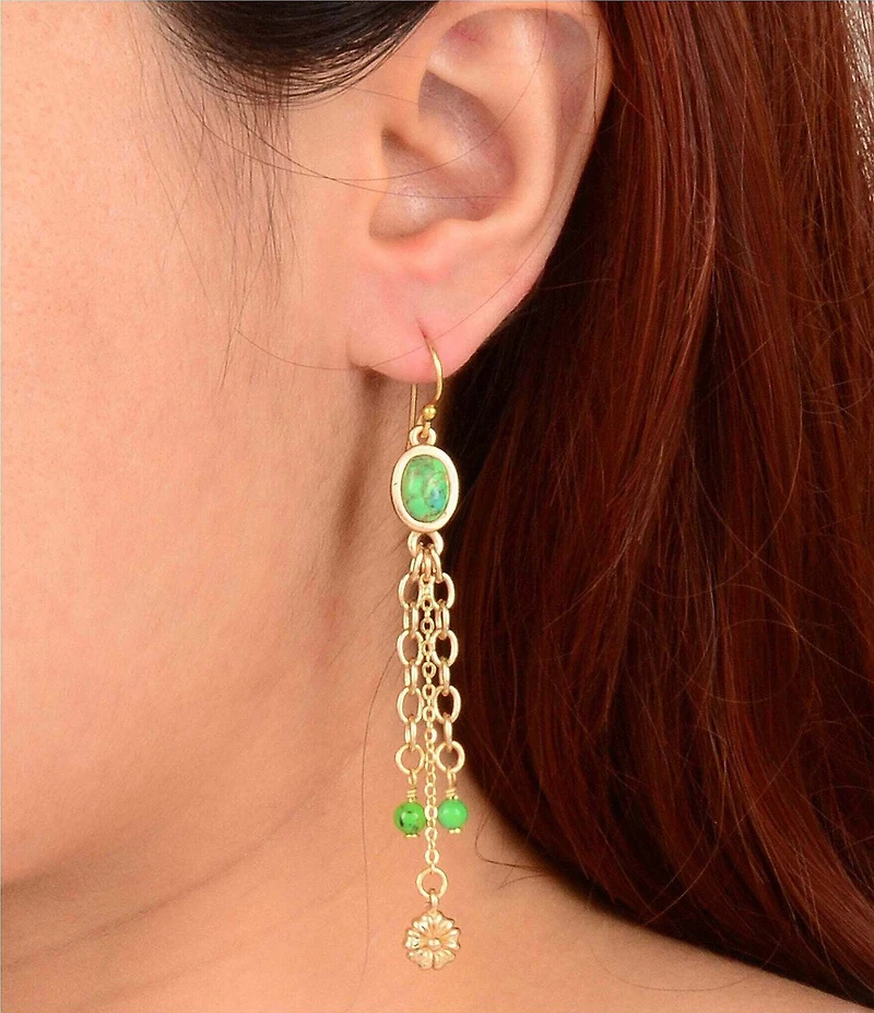 Southern Living x Barse Laurel Genuine Stone Tassel Earrings