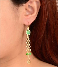 Southern Living x Barse Laurel Genuine Stone Tassel Earrings